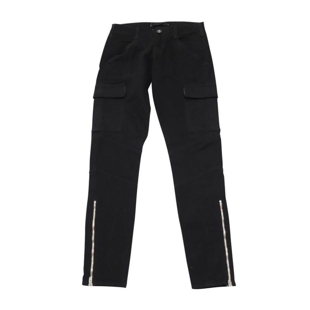 J Brand Houlihan Cargo Pants with Ankle Zip in Black Cotton